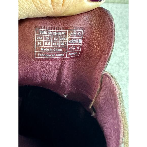 Tsubo Wedge Booties Decari Brown Suede Hook & Loop Ankle Boots Womens Size 10 - Picture 8 of 9